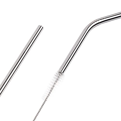 4 Pcs Reusable Metal Drinking Straws 8.5 Inch Stainless Steel Straw 6Mm Diameter Wide -Compatible With 20Oz Yeti Tumblers Eco-Friendly Washable Non-Plastic Or Glass - Unbreakable #TOP1