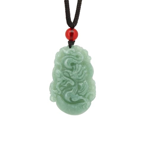 Jade Dragon Necklace, Real Jade Chinese Zodiac Lucky Charm, Custom