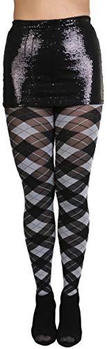 Image of ToBeInStyle Women's Argyle Checkered Diamond Rhombus Net Opaque Sheer Tights Pantyhose