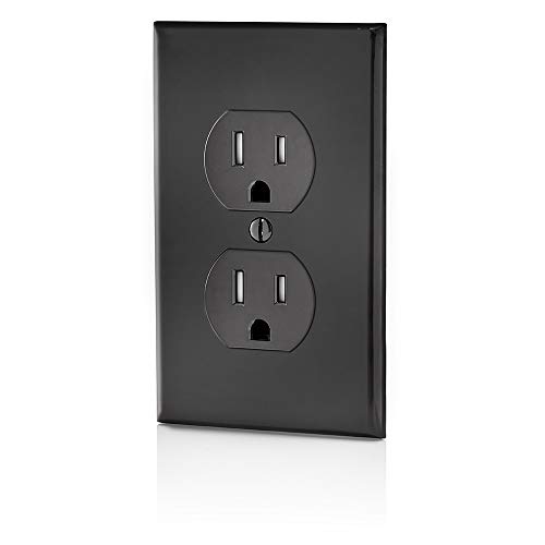 Leviton T5320-E 15 Amp, 125 Volt, Tamper Resistant, Duplex Receptacle, Residential Grade, Grounding, Black #TOP3