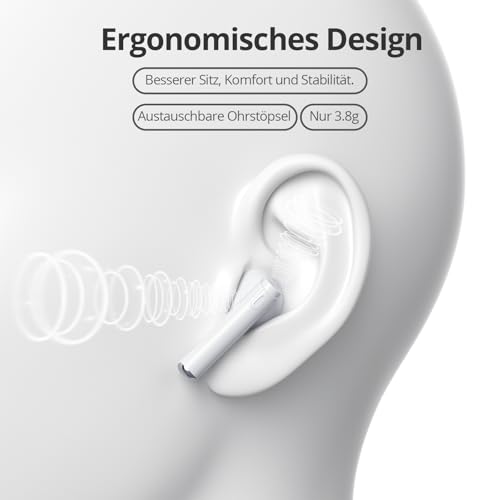 Ciciloud Bluetooth Kopfhörer, Kopfhörer Kabellos Bluetooth 5.3 In Ear Kopfhörer mit Hi-FI Stereoton und HD mic, IP7 Wasserdicht Ohrhörer, 46 Stunden Wiedergabe