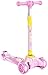 EIIDJFF Monopattino Bambino Kick Scooter Regalo Giocattolo per Bambini con Scooter con Ruote Leggere Altamente Lampeggianti per Bambini dai 3 ai 12 Anni 619(Color:Pink)