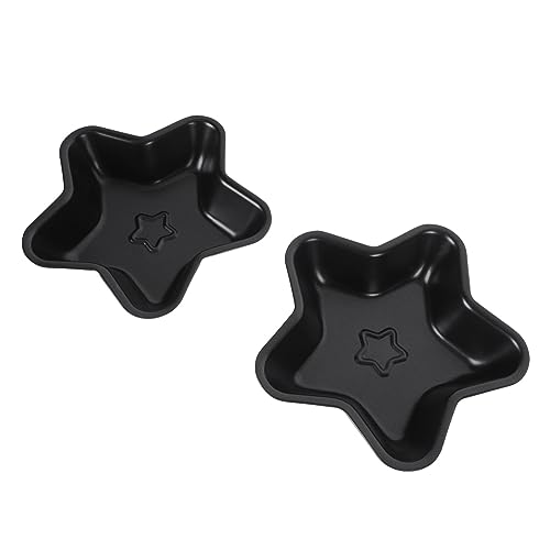 Gatuida 2 Piezas molde de pastel pequeño hueco conformado moldes hornear planchas de asar planchas para asar molde de pastel de acero al carbono Molde de torta acero carbono Black