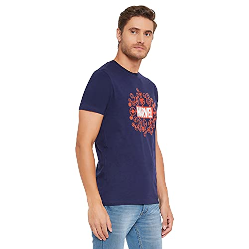 Image of Marvel Avengers by Wear Your Mind Men Round Neck Short Sleeves Knitted T-Shirt