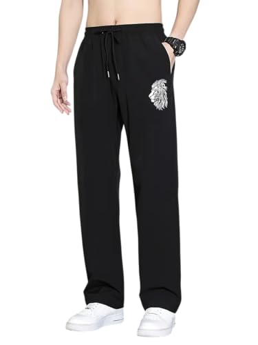 Image of Samfor Track Pant for Men | Loose Fit Super Stretchable Track Pant for Man with Bold Lion Design | Stylish Lower for Men