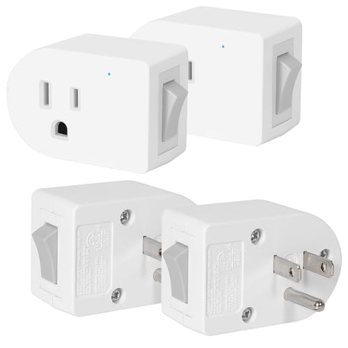 Grounded Outlet Surge Protector with ON/Off Switch 4 Pack,3 Prong Electrical Plug Outlet Extender...