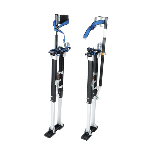 FSBNJKS 36'-50' Black Drywall Stilts Aluminum Tool Stilt with Protective Knee Pads Portabl Adjustable For Painter Walking Painting