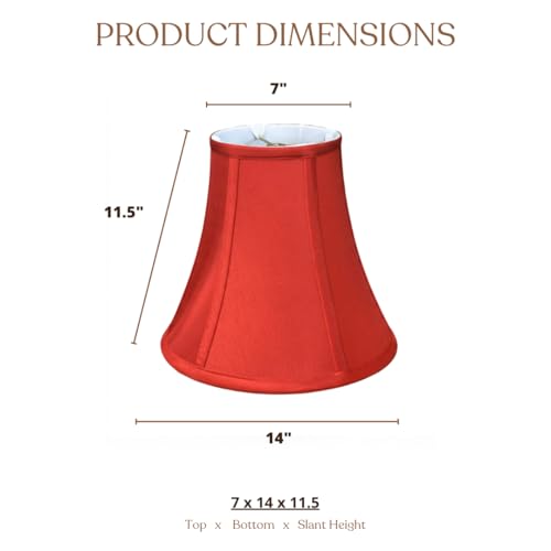 Image of Royal Designs, Inc. BSO-704-14RED-2 True Bell Basic Lamp Shade, 7 x 14 x 11.5, Red, 2-Pack
