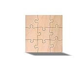 9 Piece Blank Wooden Puzzle, 1/4