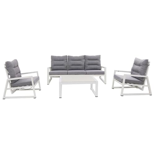 DESIGN MINIMAL: Linee pulite e geometriche si adatto a contesti abitativi moderni e contract con un abbinamento cromatico bianco e grigio, facile da integrare con piante, complementi e tessili colorati dal profilo sottile che ottimizza lo spazio anche in balconi e piccoli patii.
