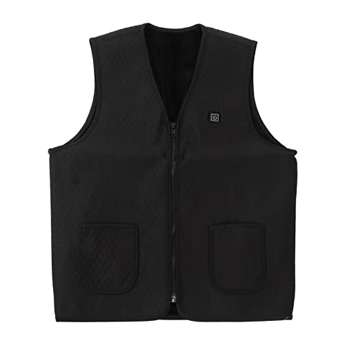 Acouto Chaleco Calefactable Chaqueta Calefactable de Forro con Carga USB 3 Niveles de Calor 89,6 a 125,6 Grados F Cremallera Cuello en V Ropa Cálida para Mujer Invierno Trabajo Al Aire Libre (M)