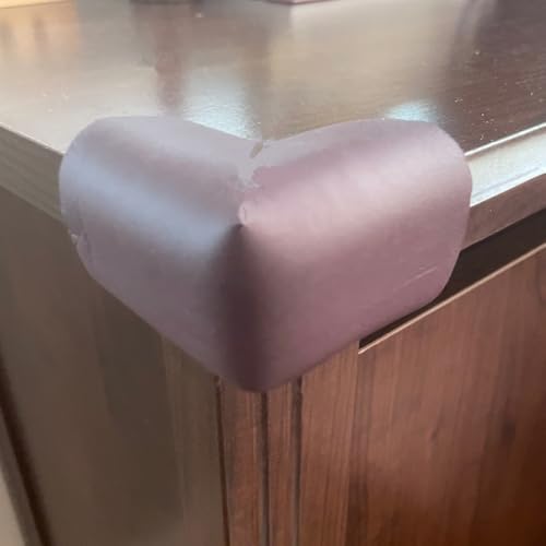 Image of WONDERLAND Soft Rubber Foam Corner Protector Guards for Baby, Furniture Corner Guard, Edge Safety Bumpers, 3M Adhesive Pre-Taped (White /Brown, 10 Large Corners) (Coffee Brown)