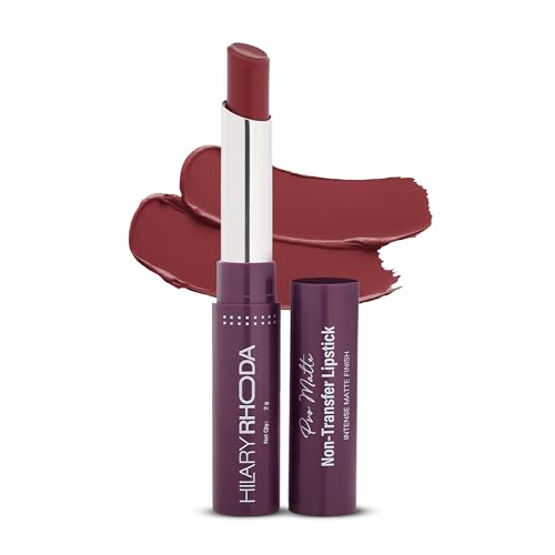 Image of Hilary Rhoda Pro Matte Non-Transfer Lipstick | Waterproof & Smudge-Proof | 12-Hour Long Stay | 24 Shades Available | Highly Pigmented Matte Finish Lipstick | 2g - (Nude Pink | Shade 04)