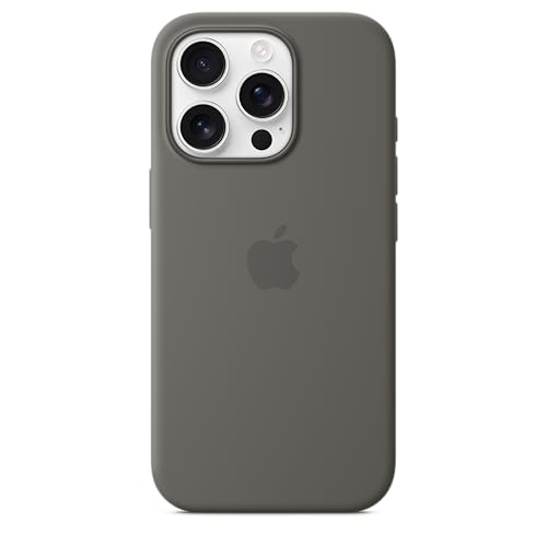 Image of Apple iPhone 16 Pro Silicone Case with MagSafe and Camera Control: Lightweight Phone Case, Wireless Charging Compatible, Smooth Matte Finish; Stone Gray