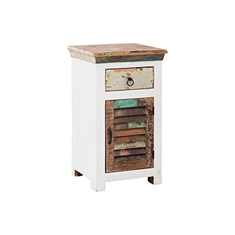 Woodkings® Bad Unterschrank Perth recyceltes Holz bunt rustikal Echtholz weiß massiv Badmöbel Badezimmerunterschrank Badschrank Cover