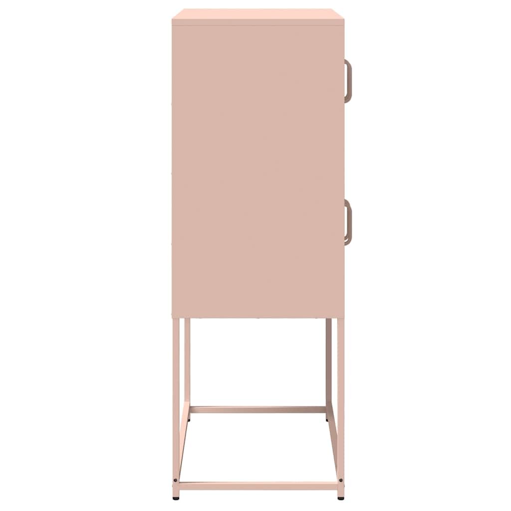 vidaXL Highboard Rosa 68x39x107 cm Stahl, Sideboard, Seitenschrank, Aufbewahrungsschrank, Schrank, Sideboard, Hochschrank, hohes Sideboard