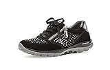 Gabor Damen Low-Top Sneaker, Frauen Halbschuhe,Wechselfußbett,Strassenschuhe,Sportschuhe,Freizeitschuhe,Turnschuhe,schwarz (Strass),41 EU / 7.5 UK