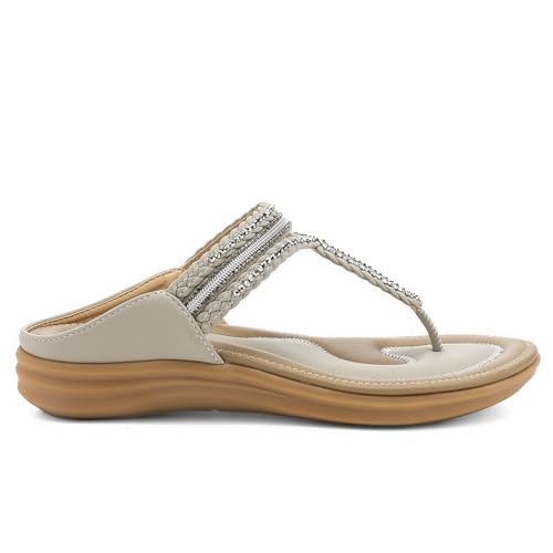 Image of UBFEN Womens Slides Walking Sandals Comfortable Platform Slip On Dressy Summer