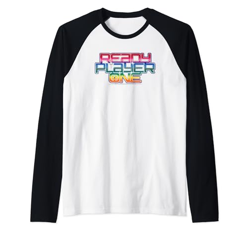 Ready Player One Rainbow Logo Raglan Baseball Tee