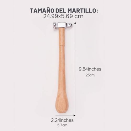Miniatura 2 de Benecreat 1 Lb Chasing Bijoux Martillo Hacer Martillos Con Madera Mango Cómodo Para Joyas Artesanales, 25 Cm De Largo, 5,7 Cm De Ancho