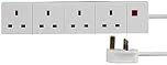 Pro Elec 3 m 4 Socket Neon On Light Extension Lead - White