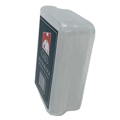 G.B.S 3.5 Ounce Alum Block in Plastic Case | Fragrance-Free Natural Deodorant & Aftershave for Razor Burn Relief | Stops Bleeding, Fights Bumpy Skin, & Prevents Sweat – Travel-Friendly & Long-Lasting