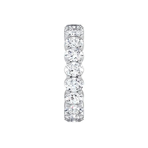 4.23 CTW Oval Cut Diamond Eternity Ring for Women in 14K White Gold/Yellow Gold | E-F Color, VS Clarity | Wedding, Anniversary, Luxury Fine Jewelry Gift | Lab-Grown Diamonds | Ring Size 6.5 - Image 6