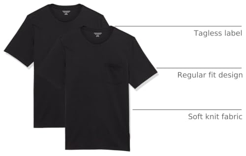 Image of Amazon Essentials Men's Short-Sleeve Crewneck Pocket T-Shirts, Pack of 2
