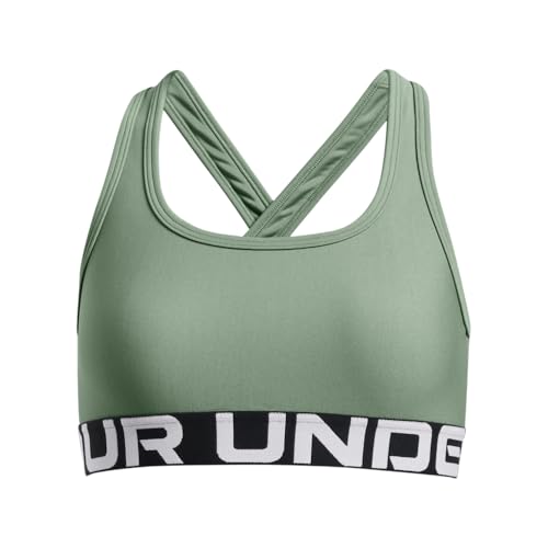Image of Under Armour Kids Cross-Back Mid-Impact Sports Bra (Big Kid)
