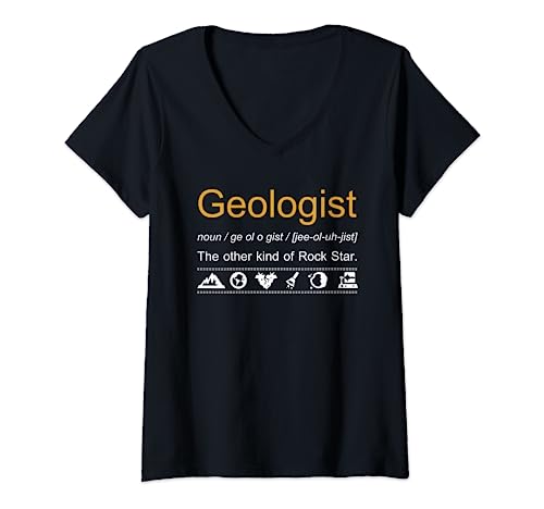 Mujer Geologist Definition Camisa divertida Geology Rockhounds Camiseta Cuello V