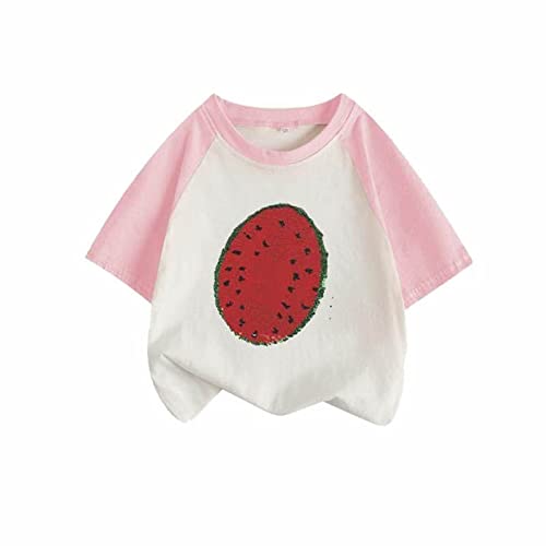 Babies, Toddlers, and Girls' Short-Sleeve Tee Shirts Clothes Cotton Pullover Tops Shirts Fashion Summer Spring Outfits Pink