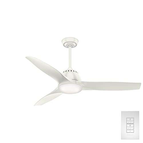 Casablanca Fan Company 59284 52" Wisp Ceiling Fan With Light With Handheld Remote, Large, Fresh White Finish #TOP1