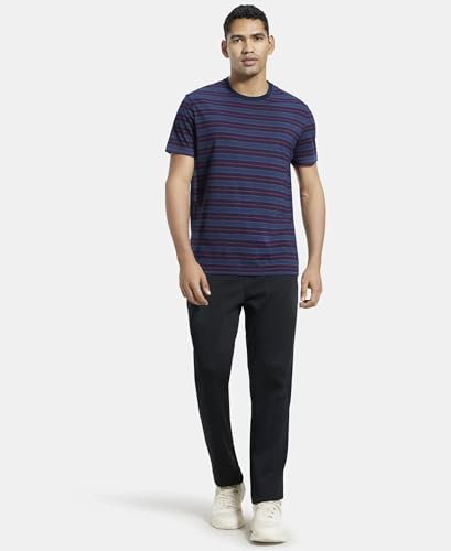 Image of Jockey 2717 Men's Super Combed Cotton Rich Striped Round Neck Half Sleeve Regular Fit T-Shirt