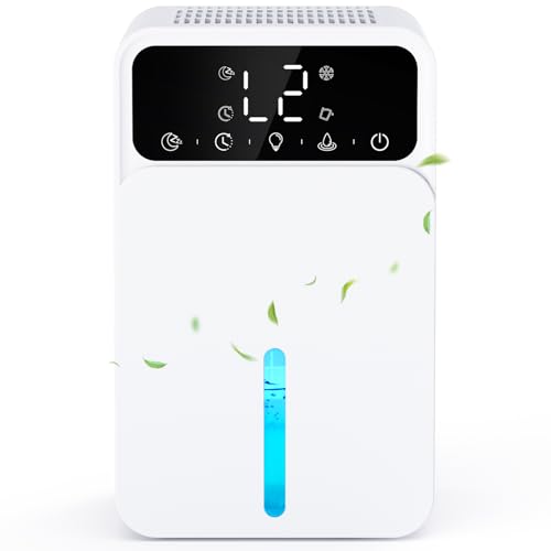 Luftentfeuchter, 1500 ml Elektrischer Luftentfeuchter, mit Timer, Abschaltautomatik, Schlafmodus, 7 Farbiges Licht, tragbar, kleiner Entfeuchter für...