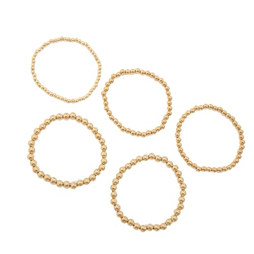 [faytobe] Pack of 5 Adjustable Metal Set Stackable Wrist Jewelry Versatile Handchain for Casual and Formal Event Alloy Jewelry S