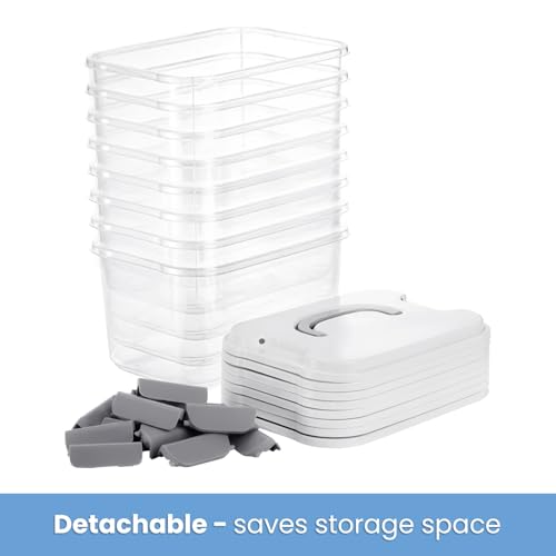 Elsjoy 8 Pack 5.5 Quart Plastic Storage Bins with Lid and Handle, Clear Latch Storage Box Stackable Organizing Bins, Lidded Storage Container for Home, Office - Thumbnail 6