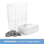 Elsjoy 8 Pack 5.5 Quart Plastic Storage Bins with Lid and Handle, Clear Latch Storage Box Stackable Organizing Bins, Lidded Storage Container for Home, Office - Image 5