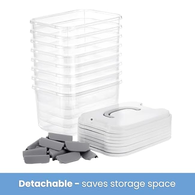 Elsjoy 8 Pack 5.5 Quart Plastic Storage Bins with Lid and Handle, Clear Latch Storage Box Stackable Organizing Bins, Lidded Storage Container for Home, Office