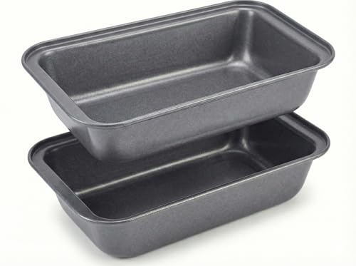Image of PureBake Premium Sgs Certified Bread Loaf Tin/Pan/Mould Rectangular Cake Mould For Baking Non Sticky Tin Teflon Coating (2 Pc, Black)