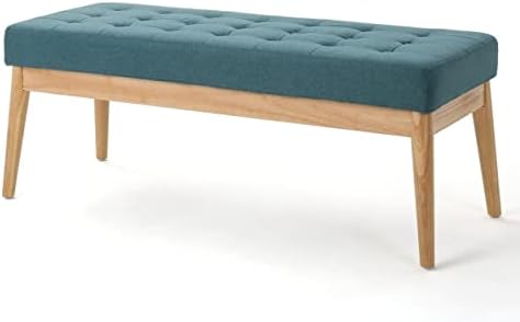 Christopher Knight Home Saxon Fabric Bench, Dark Teal