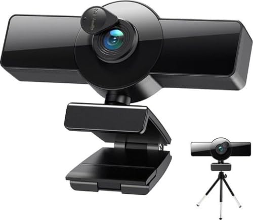 Webcam 2K DrPhone CW8 Caméra Web 1440P avec Trépied et Capot de Confidentialité