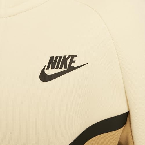 Nike Sportswear Tech Fleece Big Kids' Full-Zip Hoodie (HV5867-297, Parachute Beige/Light Khaki/Black/Black)4