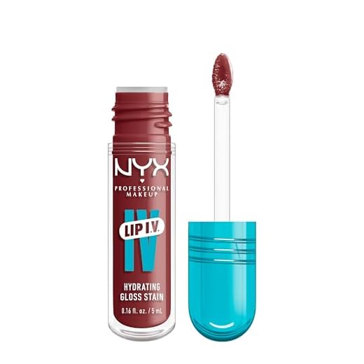 NYX Professional Makeup Feuchtigkeitsspendender Lipgloss und Lip Stain, Bis zu 12 Stunden Pflege, Lip IV Hydrating Gloss Stain, Farbe: Drippin' In Rose