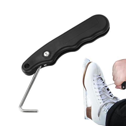 Tensor de patines de hockey, extractor de cordones de acero inoxidable, tensor de cordones portátil, mango antideslizante, accesorios de rodillo de hielo, herramienta de patinaje para patines