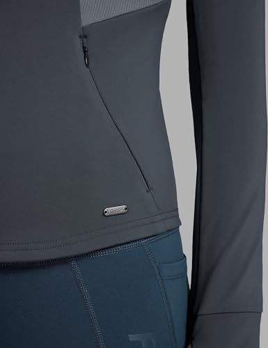 Image of FitsT4 Sports Womens Equestrian Riding Shirts Long Sleeve Fleece Lined Horse Full-Zip Winter Thermal Jackets