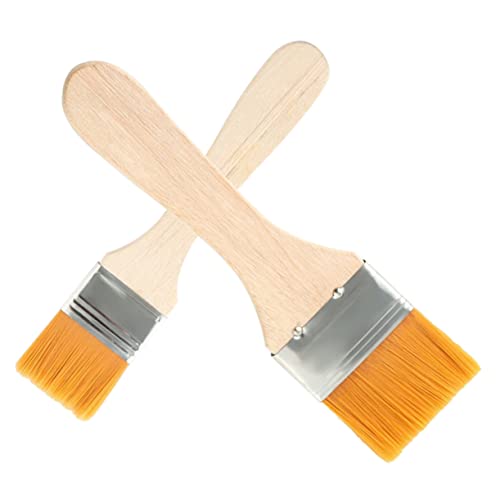 Totority 2pcs Nylon Basting Brush for Bbq Cooking Ergonomic Handle Food-grade Material for Sauces Marinades Baking Lightweight Kitchen Tool