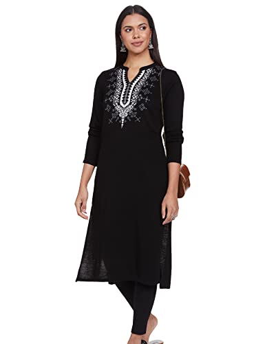 Image of Amazon Brand - Myx Women's Acrylic Solid Straight Fit Kurta