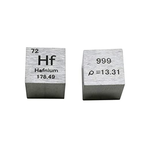 1 Stück 10 x 10 x 10 mm Metallic-Hafnium-Periodensystem-Würfel, 99,99 % reiner Hafnium-Würfel, wunderbare Element-Kollektion, Handwerk