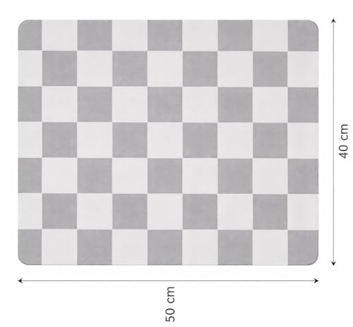 Image of HomeCloud Dish Drying Mat for Kitchen Counter Hide Stain Super Absorbent, Non-Slip, Heat-Resistant, Great for Dishes,Rack Pad, Kitchen Counter, Coffee Maker, Coffee Item (Chess Grey, 50x40cm)