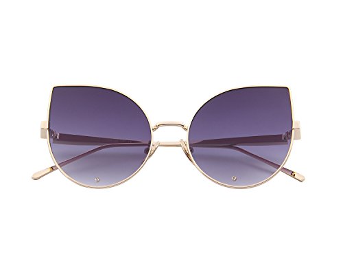 MERRY'S Women Rose Gold Cat Eye Sunglasses Pink Mirorred Lens